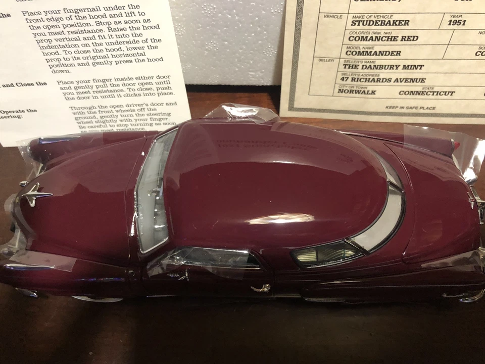 1951 Studebaker Commander Coupe Danbury как новый 1:24 Comanche Red. Прочитайте описание - Изображение 3 из 4