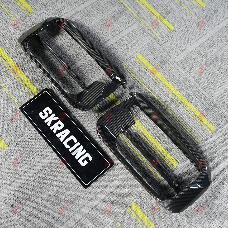 Dry Carbon Fiber Front Bumper Fog Side Vent Trim For Porsche Cayenne Turbo 19-23 - Image 4 of 4