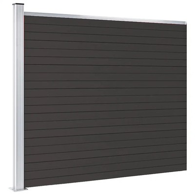 Zaunelement WPC 175x146 cm Schwarz
