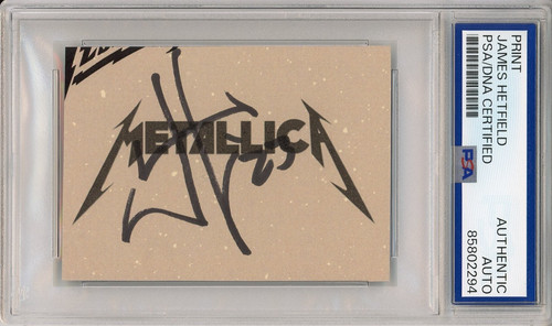 James Hetfield Metallica Band Logo SIGNED Autograph Signature PSA DNA Authentic
