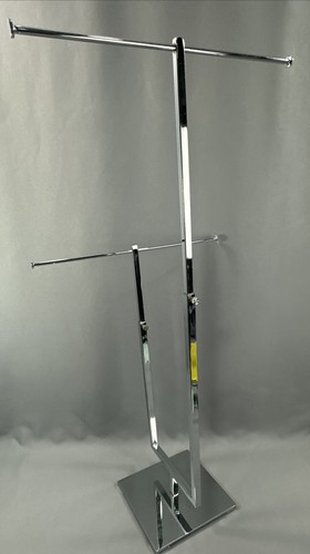 28"H Chrome Adjustable 2 Tier Jewelry Stand Retail Store Display Fixture