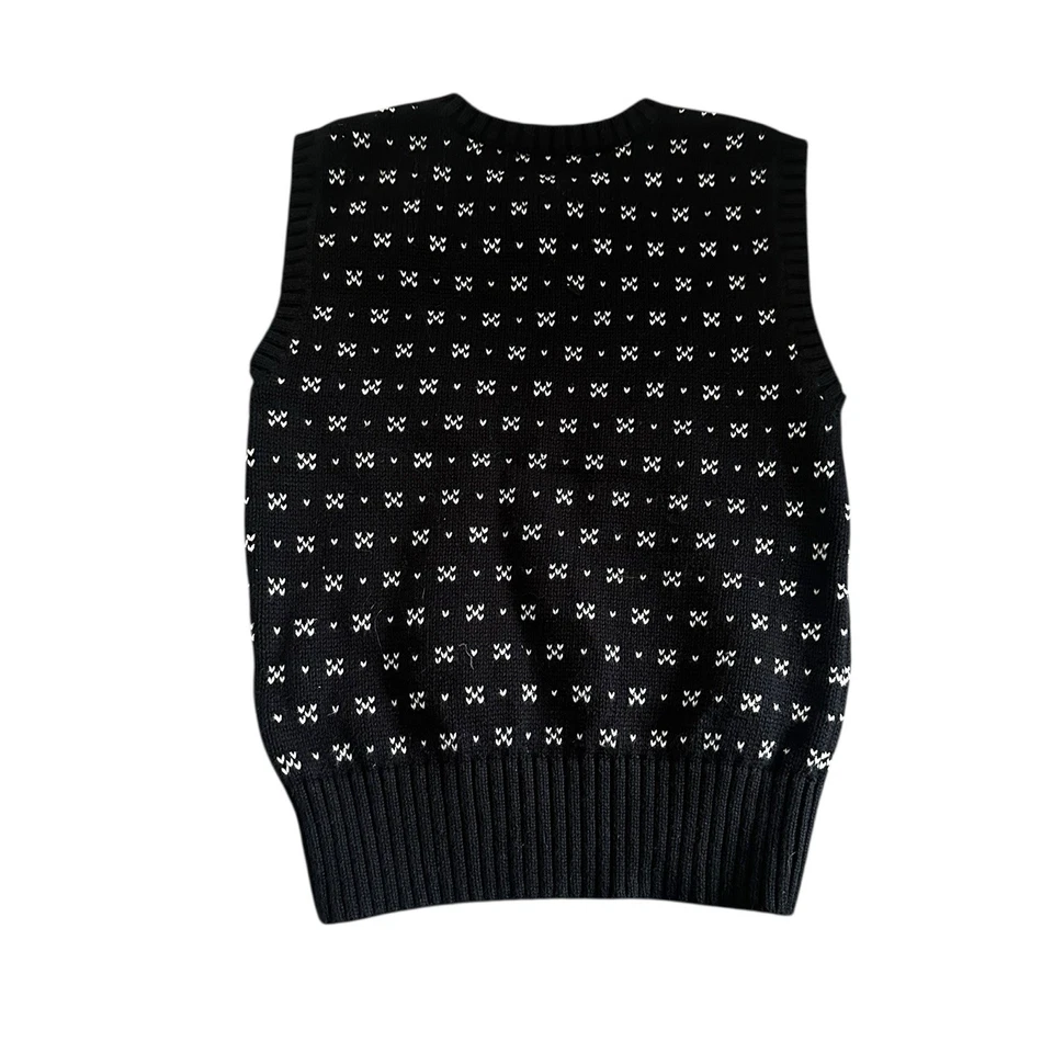 CHAPS Ralph Lauren Boys Kids Reindeer Cotton Black Pullover Sweater Vest Sz 4/4T - Image 4 of 4