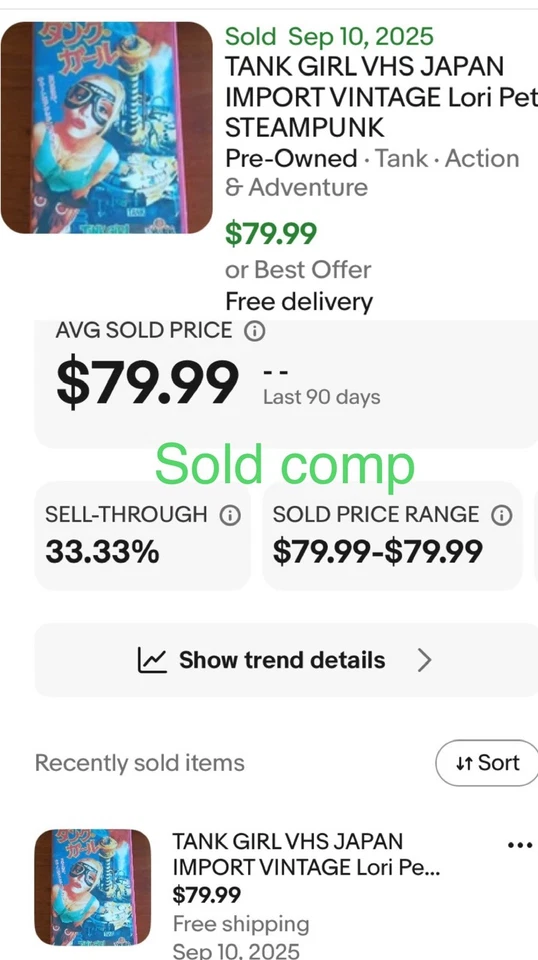 U.S. Seller Tank Girl Japanese VHS in English PLAYS in U.S. VCR (NTSC Japan VHS) - Image 2 of 4