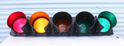 Eagle Traffic Control System 5 Gang Stop Light LEOTEK  67'' Tall- Metal  #S-58