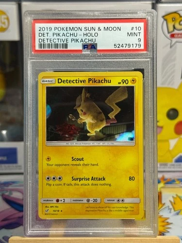 Detective Pikachu Holo #10/18 Detective Pikachu Pokemon PSA 9