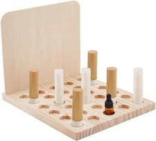 Wood Lipstick Holder Organizer 30 Slots Rustic Lip Balm Display Stand Storage
