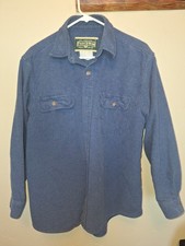 FIELD STREAM Mens M Blue Chamois Flannel Shirt Hunting Work Thick Cotton