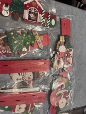 6 Pcs Christmas Table Decorations Wooden Snowman Reindeer Decor Christmas Table