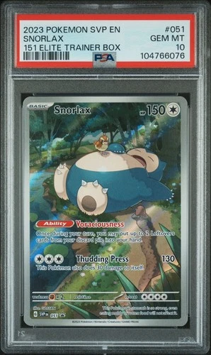 PSA 10 Snorlax ETB SVP 051 Black Star Pokemon 151 2023 English