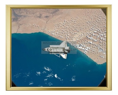 SPACE SHUTTLE DISCOVERY TAFRAYA MOROCCO 2011 8X10 GOLD FRAMED PHOTO
