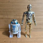 Vintage 1977 Kenner Star Wars R2-D2 Solid Dome And C3PO Action Figure Lot Of 2