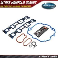 Lower & Upper Engine Intake Manifold Gasket for GMC Chevy Oldsmobile Workhorse