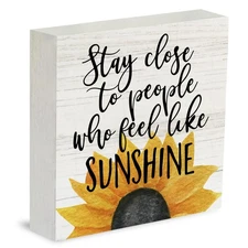 Farmhouse Sunshine Sunflower Wooden Box Sign Rustic Country Sunflower Box Sig...
