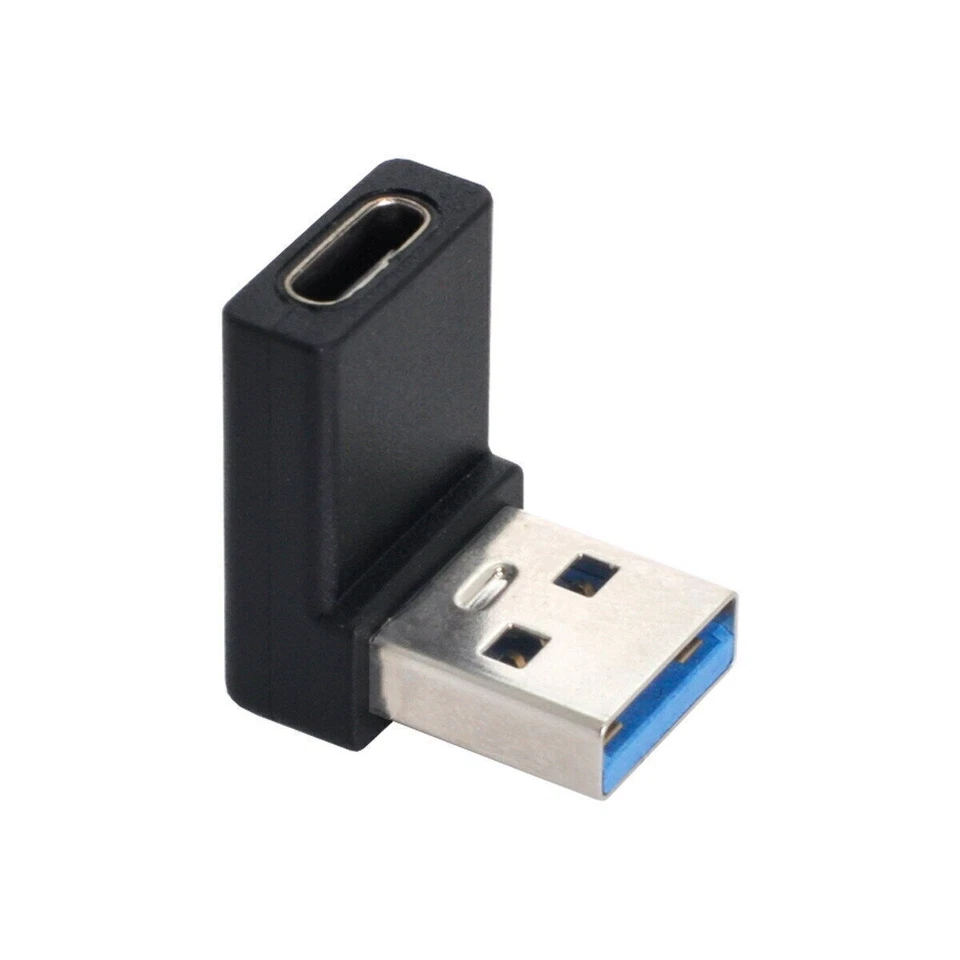 USB-C Type C Female 90 Degree Up Angled to USB3.0A Male Data Adapter for Laptop - Image 2 of 4