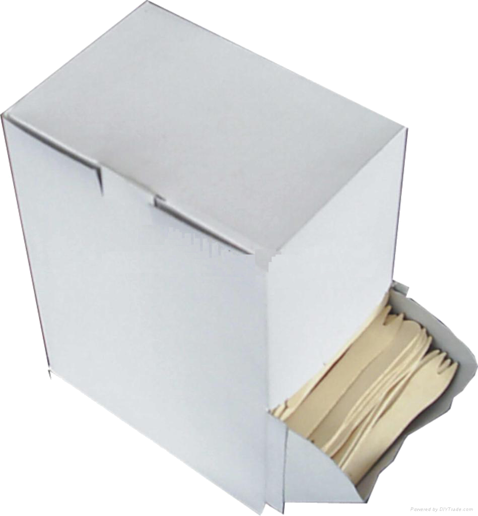 Wooden Compostable Biodegradable Chip Shop Chippy Forks in a dispenser