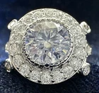 3.1 Ct Vvs1 Near White Round Cut Moissanite Wedding Ring Sterling Silver Size 7