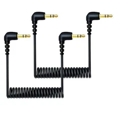 3.5mm Coiled Microphone Cable for DJI Mic 2 & Rode Wireless Pro 2-Pack