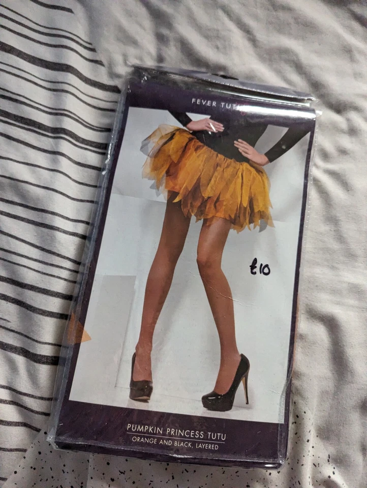 Elegante Vestido Princesa Calabaza Tutú Accesorio Halloween Naranja Adulto Falda Negra Foto 2 de 4