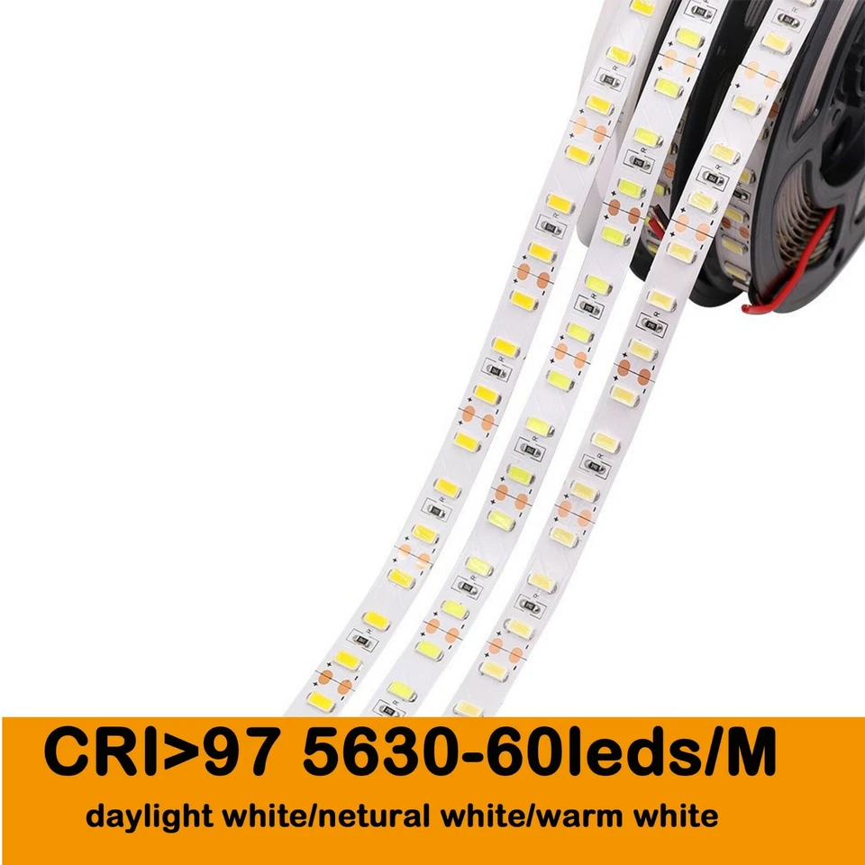 High CRI 97-99 5M White 5600K LED Flexible Strip 12V 300 LED For DIY Movie Light - Image 2 of 4