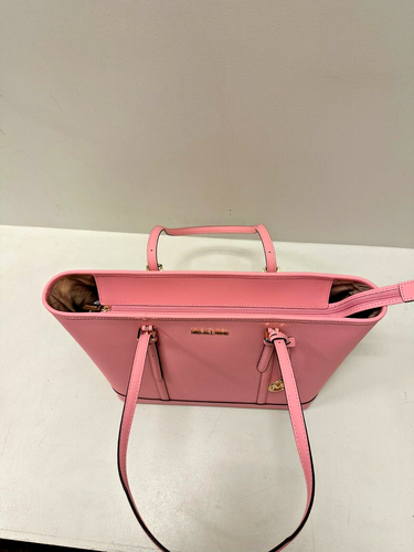 Michael Kors Women Large Leather Shoulder Tote Bag Handbag Purse Carnation Color - Picture 6 of 9