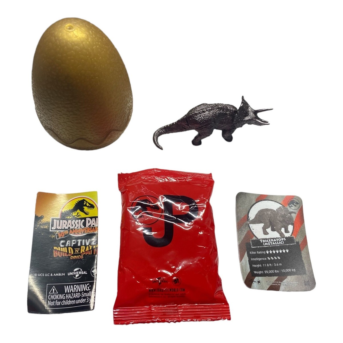 Jurassic Park 30th Captivz Build N Battle Dinos Metallic