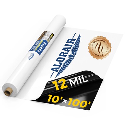 ALORAIR 12 mil Crawl Space Vapor Barrier 10x100' Plastic Sheeting Encapsulation