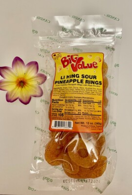 Hawaii ENJOY Li Hing Sour PINEAPPLE RING GUMMIES 12oz