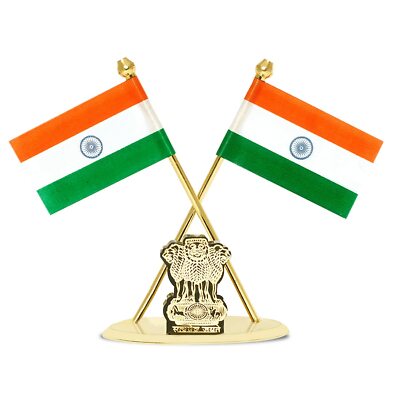 Indian National Flag with Satyamev Jayate Symbol for Car