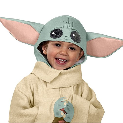 Kids Star Wars The Mandalorian Baby Yoda Child Cosplay Costume Kids Robe W/Hat  - Picture 4 of 9