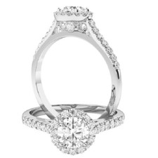 0.82 Ct Round Moissanite Anniversary Engagement Ring 14K Solid White Gold Size 7