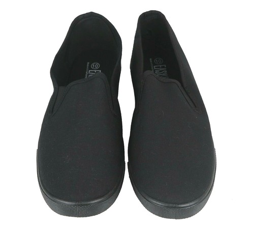 Men's Slip On Twin Gore Casual Canvas Shoes Rubber Sole Sizes 7-13 New - 第 3/6 張圖片