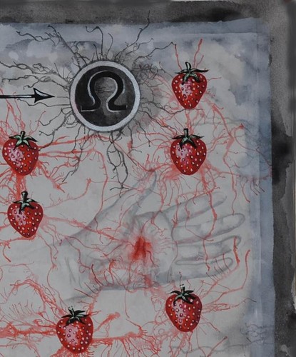 art painting contemporary modern gothic decor strawberry butterfly surrealism by - Picture 2 of 24