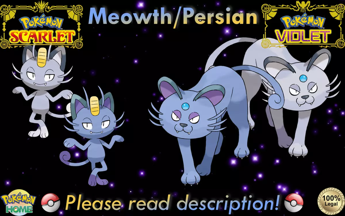 MEOWTH Pick Form ✨ SHINY 6IV ✨ Kanto Galar or Alola - Pokemon SCARLET and  VIOLET