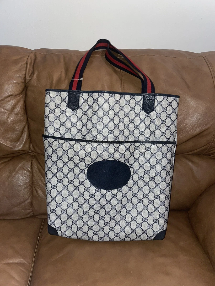 PRE OWNED VINTAGE GUCCI MONOGRAM TOTE SHOPPER NANY COATED CANVAS