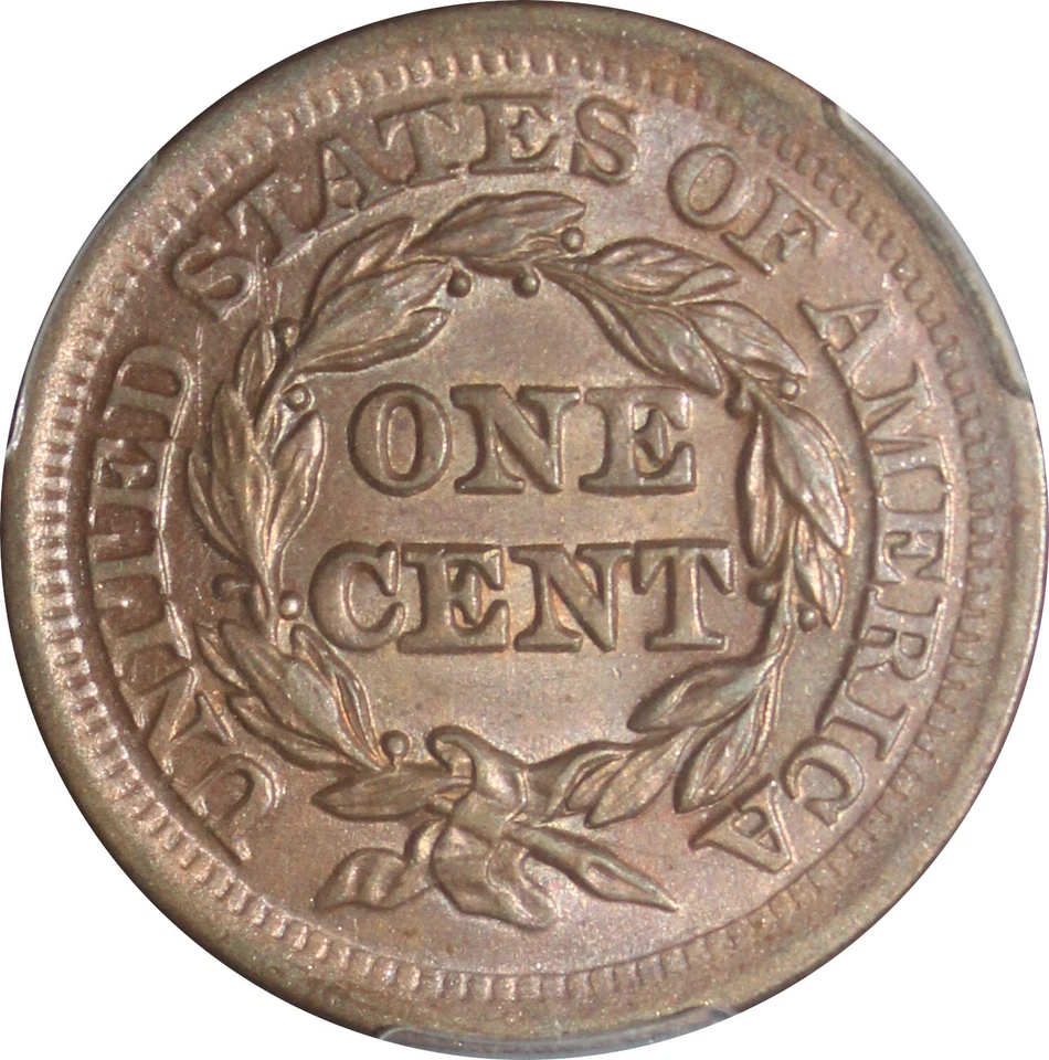 1851 MS64BN Braided Hair Large Cent, PCGS 34415068, CAC - Image 2 of 4