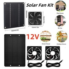 3/10W 12V Solar Powered Ventilator Fan Kits for Dog Chicken House Greenhouse