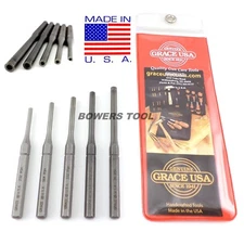 Grace Roll Pin Holder Punch Set 5pc Hollow Center Hole for Springs and Pins USA