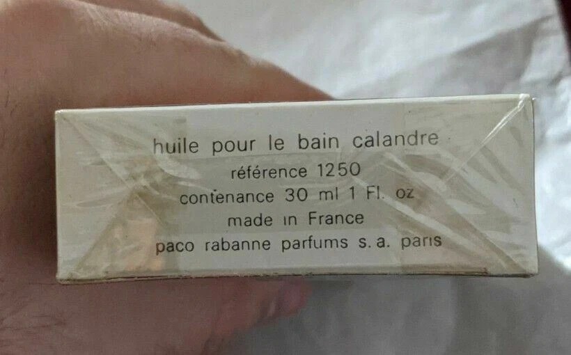 Aceite de baño perfume vintage Paco Rabanne Calandre 1.0 FL OZ NUEVO CAJA SELLADA 1 Foto 3 de 4