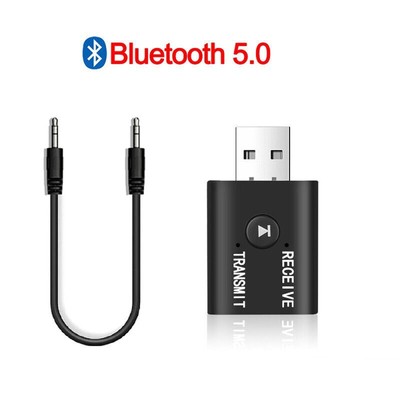 2 in 1 USB Bluetooth 5.0 Transmitter Receiver AUX Audio Adapter for TV/PC/Car d