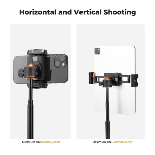 K&F Concept Phone/Tablet Tripod Mount Universal Holder for Tripod w/ 1/4" Thread - Photo 12 sur 28