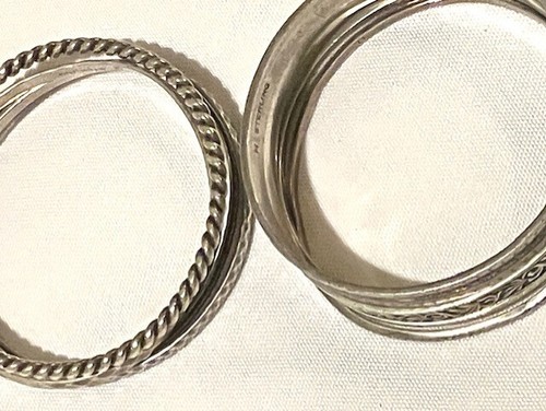 Sterling Silver Bangles, Set of 8 Elegant Jewelry for Daily Wear, - Picture 9 of 10
