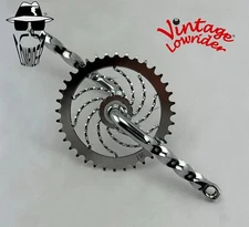 VINTAGE LOWRIDER TWISTED 5 1/2" CRANK & TWISTED 36T SPROCKET CRUISER BICYCLES.