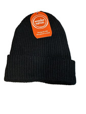 wonder nations kids winter beanie hat knitted one size black