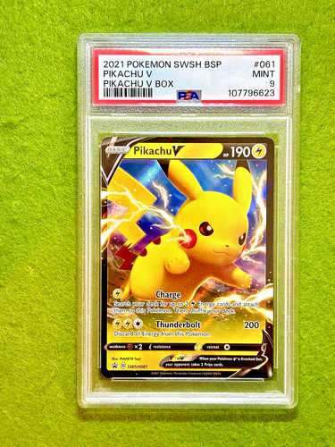 Pokémon PIKACHU V BOX PSA 9 MINT TCG CARD  2020-23 Pokemon SWSH Black Star PROMO