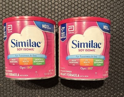 (2) Similac Soy Isomil 1 Stage Infant Formula 12.4 Oz Each - Exp: SEP 2026