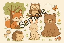 Woodland Animal Cute Wallpaper Printable DIGITAL DOWNLOAD 8x10 Cute Animals Art