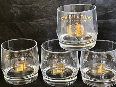 Cooper Thief Cellar Masters 4 Rock Gold leaf Highball WHISKEY Liquor Glasses