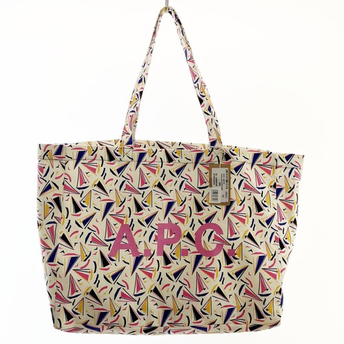 Used A.P.C Tote Bag Deca Yacht Pattern Daniela Toto White A Rank