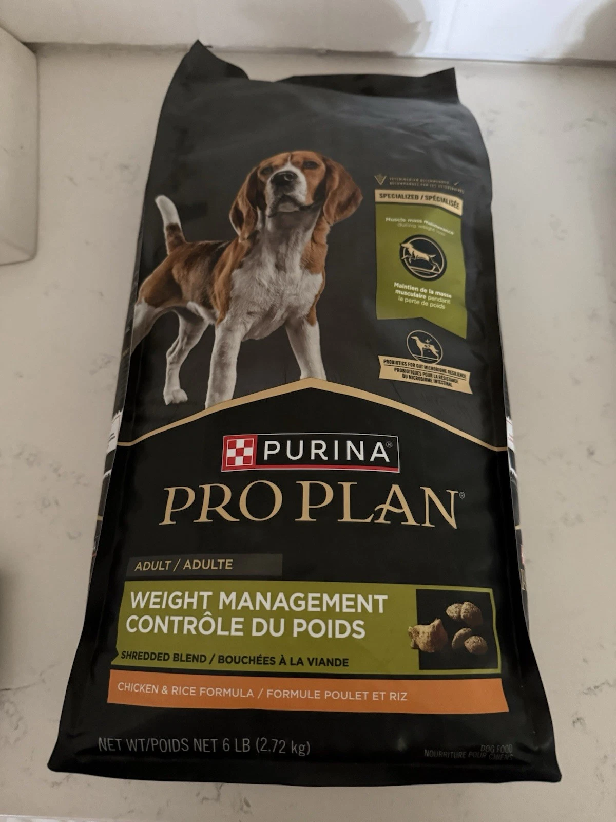 Purina Weight Management Dog Food Shredded Blend Chicken and Rice Formula 6 lb