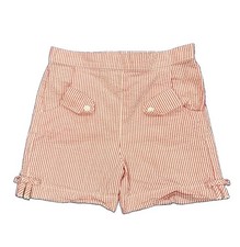Southern Smocked Company Girls 5 Red White Striped Seersucker Elastic Shorts
